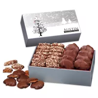 Cardinals in Tree Sleeve Gift Box w/Toffee & Pecan Clusters