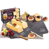 Genuine Slate Serving Plate with Shelf Stable Wisconsin Cheese