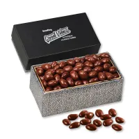 Black & Silver Gift Box w/Chocolate Covered Almonds