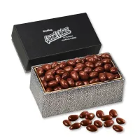 Black & Silver Gift Box w/Chocolate Covered Almonds