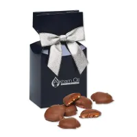 Navy Gift Box w/Caramel Pecan Clusters