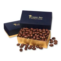 Navy & Gold Gift Box w/Chocolate Covered Almonds