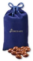 Blue Velour Gift Bag w/Chocolate Covered Almonds