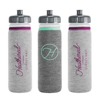 22 Oz. Van Metro Heathered Jersey Knit Sport Bottle w/Sleeve & Push-Pull Lid