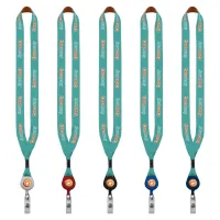 3/4" Dye-Sublimated Lanyard with Metal Crimp & Retractable Badge Reel