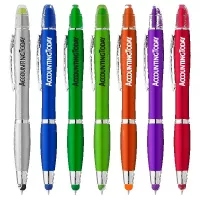 Curvaceous Metallic Stylus Highlighter Pen