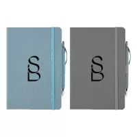 Crosshatch PU Notebook With Pen