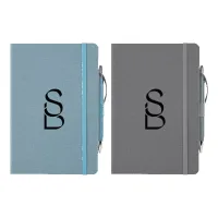 Crosshatch PU Notebook With Pen