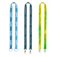 IMPORT Rush 3/4" Dye-Sublimated Double-Ended Lanyard with Dual Sewn Silver Metal Split-Ring