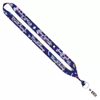 3/4" Dye-Sublimated Lanyard with Metal Crimp, Split-Ring & Bulldog Clip