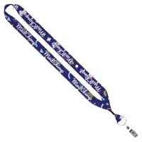 3/4" Dye-Sublimated Lanyard with Metal Crimp, Split-Ring & Bulldog Clip