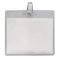 4" x 3" Blank Horizontal Vinyl Pouch with Bulldog Clip