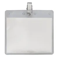 4" x 3" Blank Horizontal Vinyl Pouch with Bulldog Clip