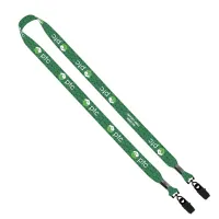 3/4" rPET Dye-Sublimated Double-Ended Lanyard with Metal Crimp and Bulldog Clip