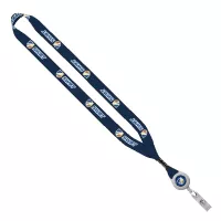 3/4" rPET Dye-Sublimated Lanyard with Metal Crimp And Badge Reel