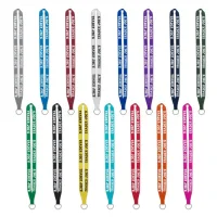 IMPORT Rush 5/8" Polyester Lanyard with Sewn Silver Metal Split-Ring