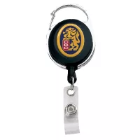 IMPORT Oval Carabiner Metal/Plastic Retractable Badge Reel