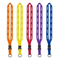 3/4" Polyester Lanyard with Slide Buckle Release & Split-Ring