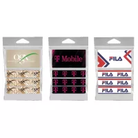 3-Piece Dye-Sublimated Fold-Over Elastic Hair Ties w/ Card Holder (Includes