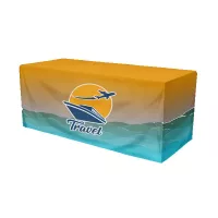 IMPORT 8' Fitted Open-Back Full-Color Table Throw