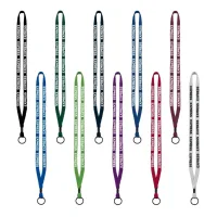 1/2" Cotton Lanyard with Metal Crimp & Split-Ring