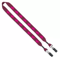 3/4" Cotton Double Bulldog Clip Lanyard