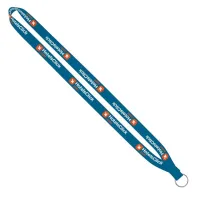 IMPORT Rush 5/8" Dye-Sublimated Lanyard with Sewn Silver Metal Split-Ring
