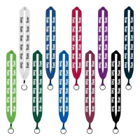 1" Cotton Lanyard with Metal Crimp & Metal Split-Ring