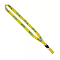 IMPORT 3/4" Polyester Lanyard with Woven Ribbon and Plastic Slide Buckle