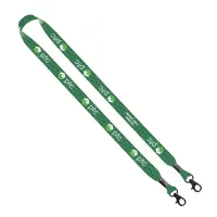 3/4" rPET Dye-Sublimated Double-Ended Lanyard With Metal Crimp and Lobster Clip