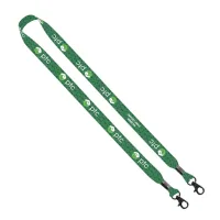 3/4" rPET Dye-Sublimated Double-Ended Lanyard With Metal Crimp and Lobster Clip