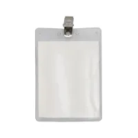 3" x 4" Blank Vertical Vinyl Pouch with Bulldog Clip