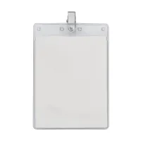 4" x 6" Blank Large Vertical Vinyl Pouch with Bulldog Clip