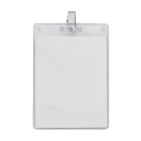 4" x 6" Blank Large Vertical Vinyl Pouch with Bulldog Clip