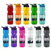 Tandem 28oz Recycled Transparent Bike Bottle w/Drink-thru Lid