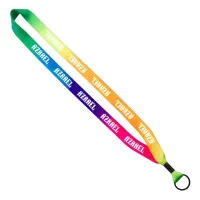 3/4" Tie Dye Lanyard with Metal Crimp & Metal Split-Ring