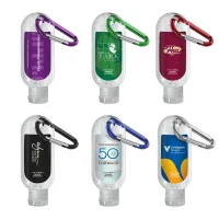 1.9 oz. Clear Sanitizer in Clear Bottle with Carabiner