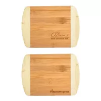 Two-Tone Bar 8" x 5-3/4" Bamboo Cutting Board