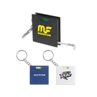 Tape Measure Keychain with Level