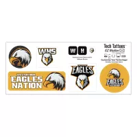 Tech Tattoo™ | 6 Stock Shapes | 3 3/4" x 9" Sheet | White Vinyl