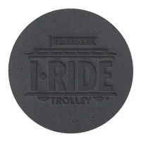 Black Leather Coaster | Circle | 3 7/8" dia. | Debossed