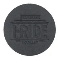 Black Leather Coaster | Circle | 3 7/8" dia. | Debossed