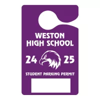 Hanging Parking Permit | Rectangle | 3" x 4 3/4" | .035" White Plastic