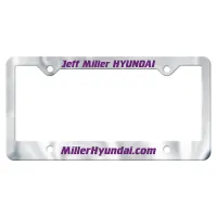 License Frame | 6 3/8" x 12 3/8" | Large Bottom Panel | 4 Holes | Chrome Faced