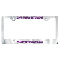 License Frame | 6 3/8" x 12 3/8" | Large Bottom Panel | 4 Holes | Chrome Faced