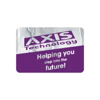 Rectangle Sticker | Round Corners | 3" x 4 1/2"| Chrome Poly | Permanent Adh Back | Screen