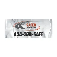 Rectangle Sticker | Round Corners | 1" x 2 1/2"| Chrome Poly | Permanent Adh Back | Screen