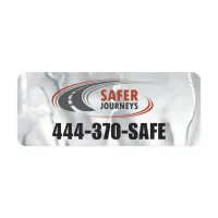Rectangle Sticker | Round Corners | 1" x 2 1/2"| Chrome Poly | Permanent Adh Back | Screen