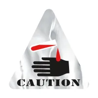 Triangle Sticker | 4" x 4"| Chrome Poly | Permanent Adh Back | Screen