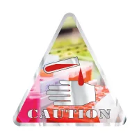 Triangle Sticker | 4" x 4"| Chrome Poly | Permanent Adh Back | Digital